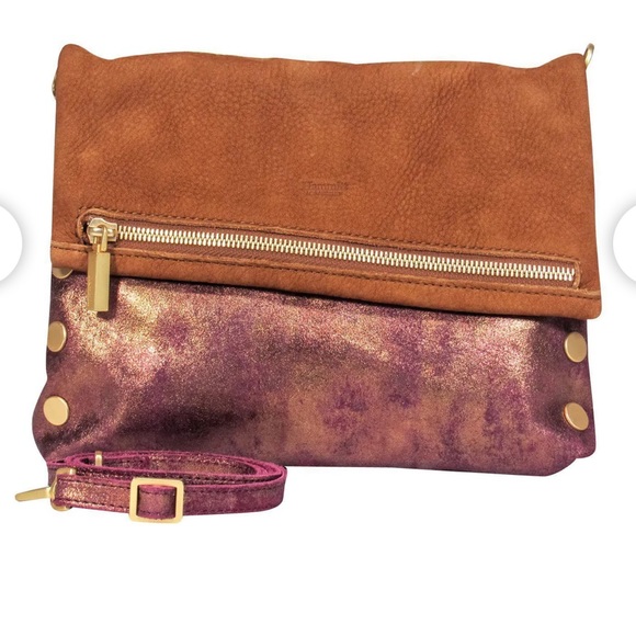 Hammitt Handbags - HAMMITT COGNAC AND PURPLE METALLIC SUEDE CROSSBODY